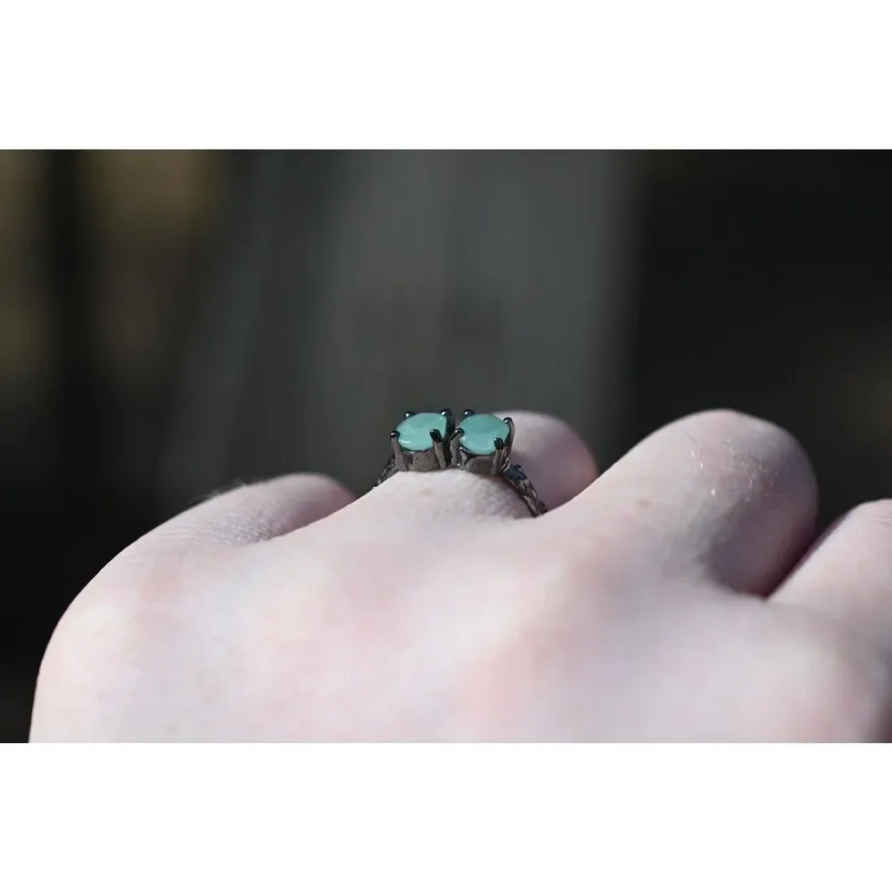 Emerald engagement ring size 7 925 sterling silver
